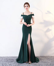 Mermaid Off-the-Shoulder Floor-Length Chiffon Prom Dress with High Slit