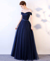 A-Line Off-the-Shoulder Floor-Length Tulle Prom Dress