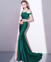 Mermaid Spaghetti Straps Floor-Length Satin Prom Dress with Two-Piece Design and Slit