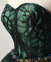 A-line Sweetheart Strapless Short Tulle Homecoming Dress with Embellished Waist