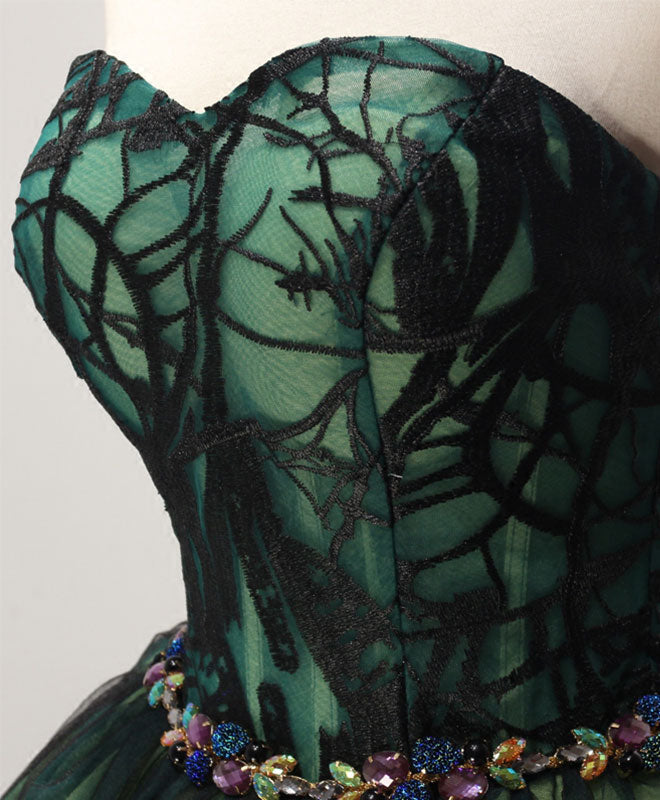 A-line Sweetheart Strapless Short Tulle Homecoming Dress with Embellished Waist