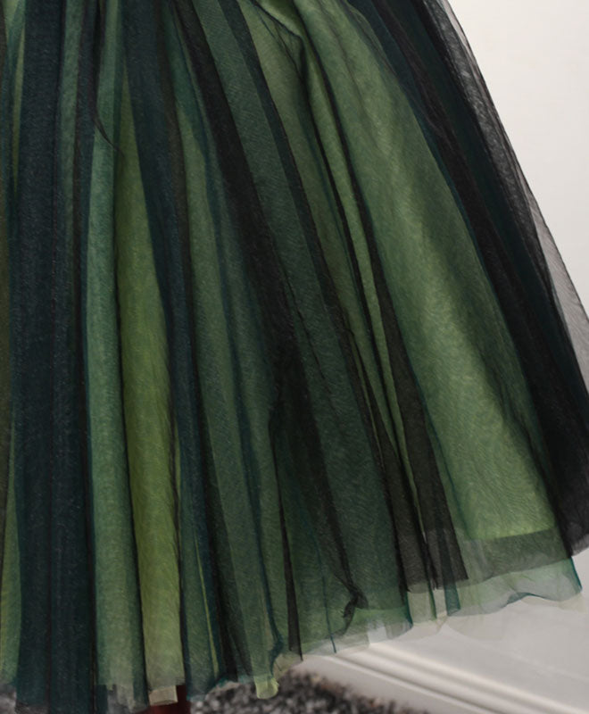 A-line Sweetheart Strapless Short Tulle Homecoming Dress with Embellished Waist