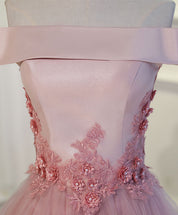 Off-the-Shoulder Floral Embroidered Tulle A-Line Prom Dress