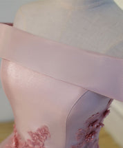 Off-the-Shoulder Floral Embroidered A-line Tulle Homecoming Dress