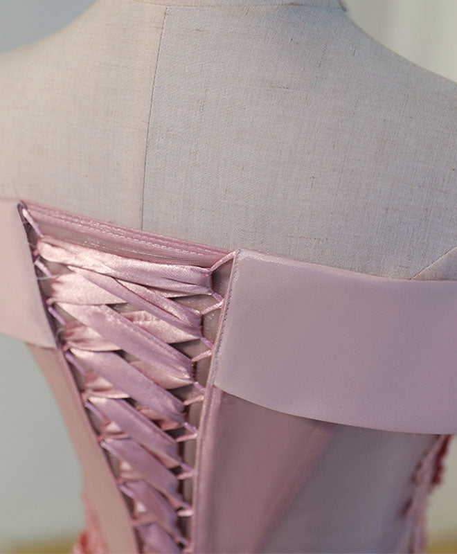 Off-the-Shoulder Floral Embroidered A-line Tulle Homecoming Dress