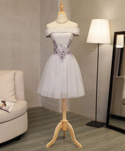 Floral Embroidered High-Low Tulle Homecoming Dress with Satin Belt