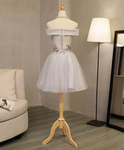 Floral Embroidered High-Low Tulle Homecoming Dress with Satin Belt