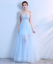A-Line Sweetheart Floor-Length Tulle & Lace Prom Dress