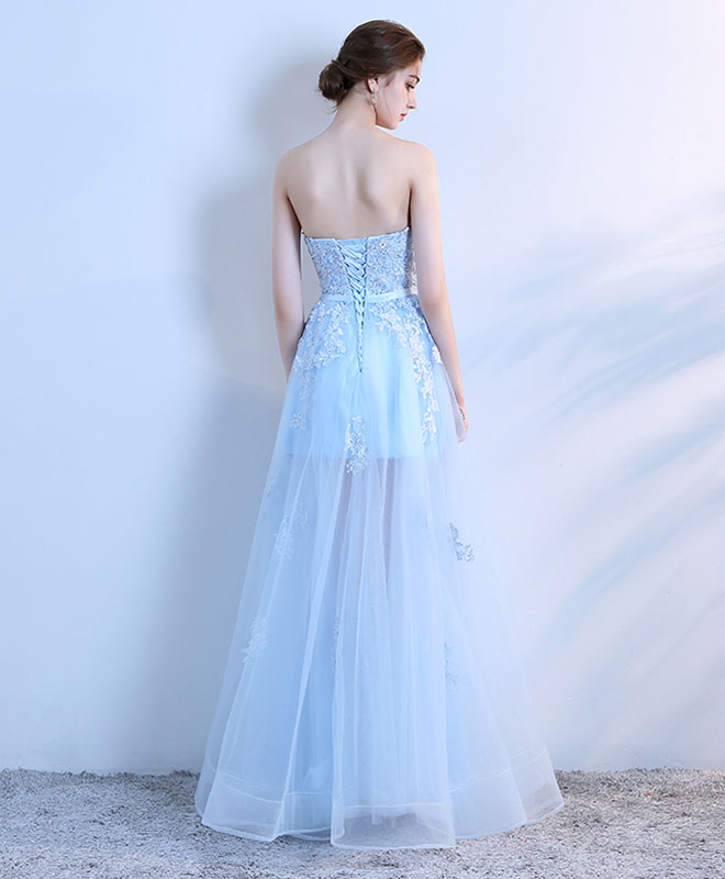 A-Line Sweetheart Floor-Length Tulle & Lace Prom Dress