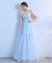 A-Line Sweetheart Floor-Length Tulle & Lace Prom Dress
