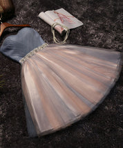 Strapless Sweetheart Tulle Short Homecoming Dress With Beaded Waistband & Lace-Up Back