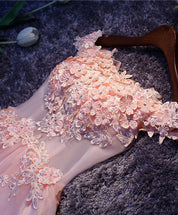 A-Line Off-the-Shoulder Short Tulle & Lace Floral Appliqué Homecoming Dress