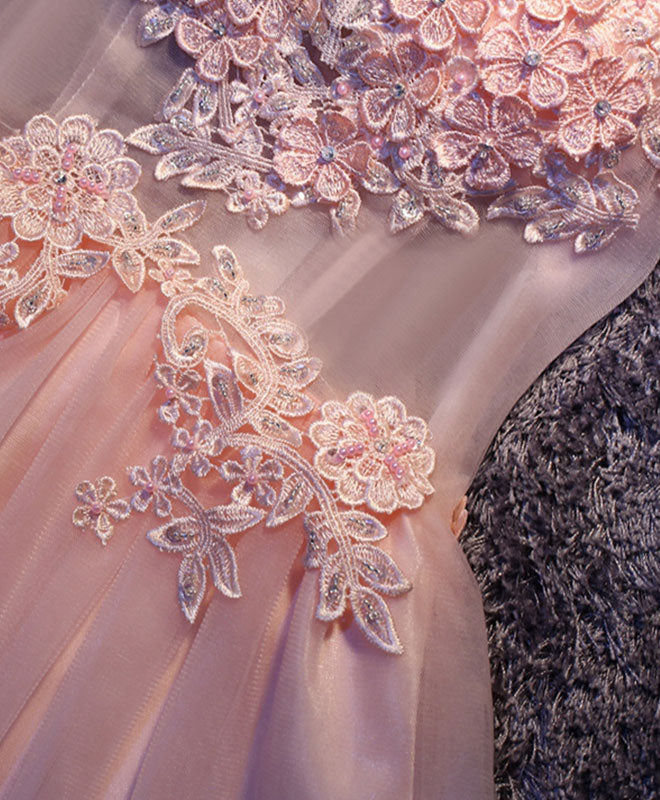 A-Line Off-the-Shoulder Short Tulle & Lace Floral Appliqué Homecoming Dress