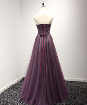 A-Line Sweetheart Floor-Length Tulle & Lace Appliqué Prom Dress with 3D Floral Bodice