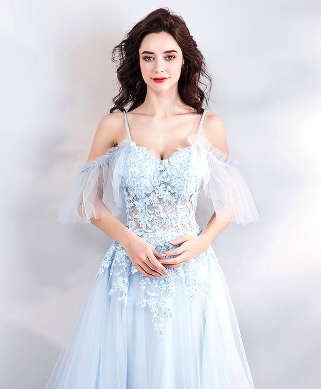 A-Line Sweetheart Floor-Length Tulle Lace Prom Dress with Cold-Shoulder Sheer Sleeves